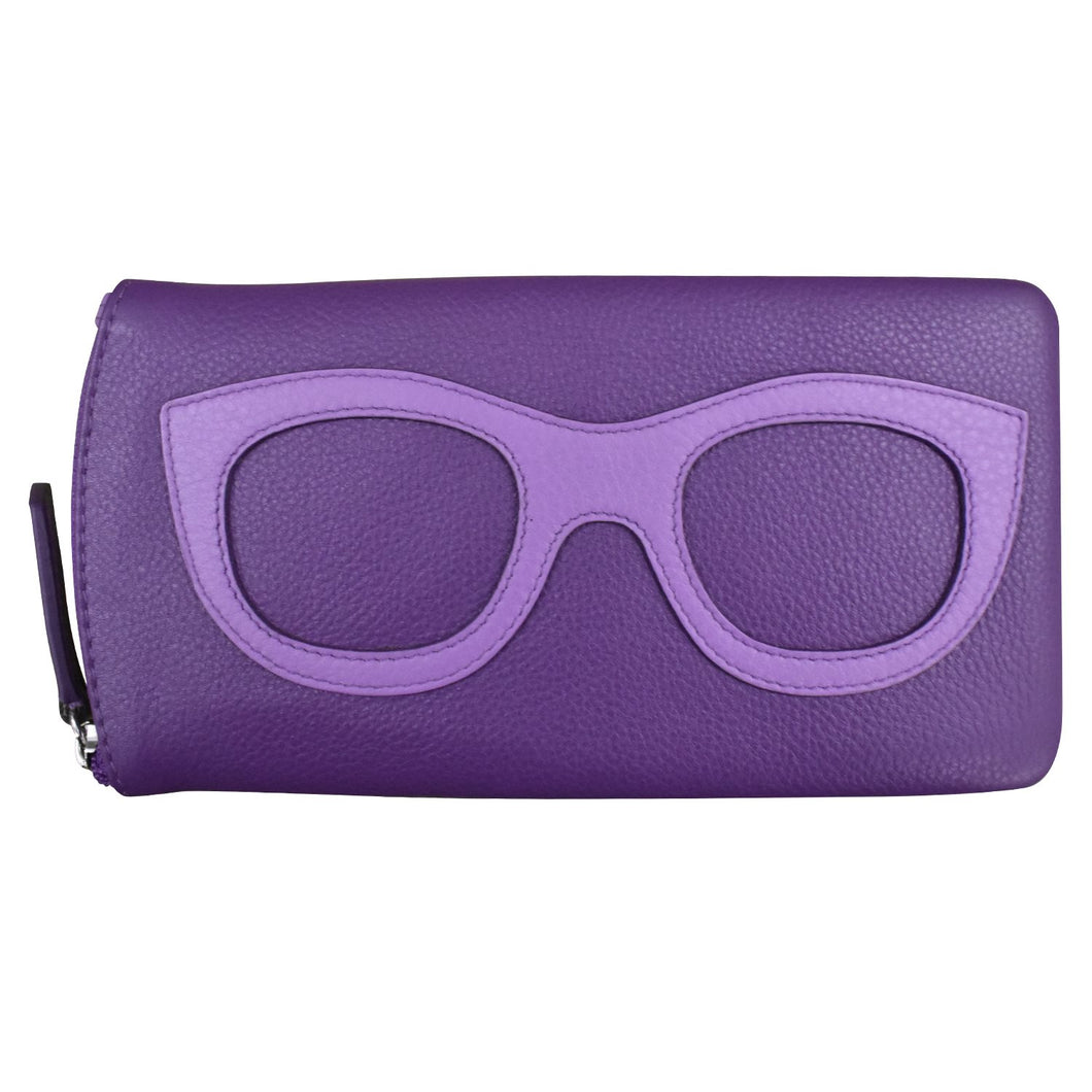 Genuine Leather Eyeglass/Sunglass Case w/ Zipper