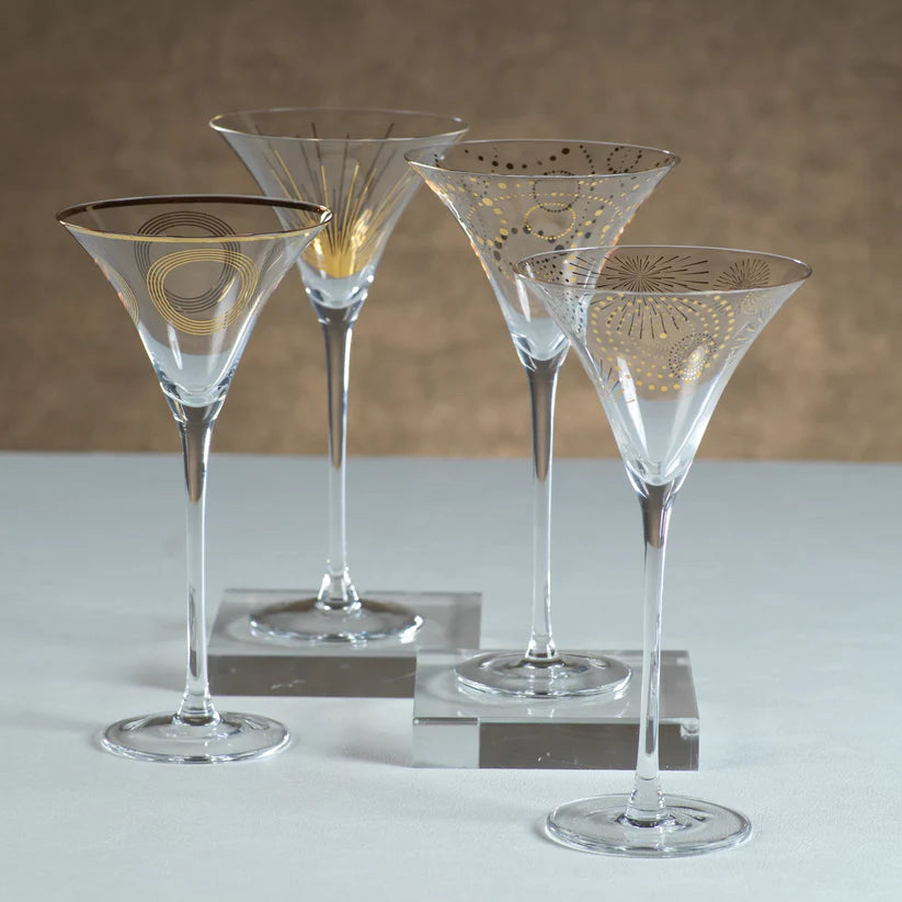 Celebration Martini Glasses Two Pair