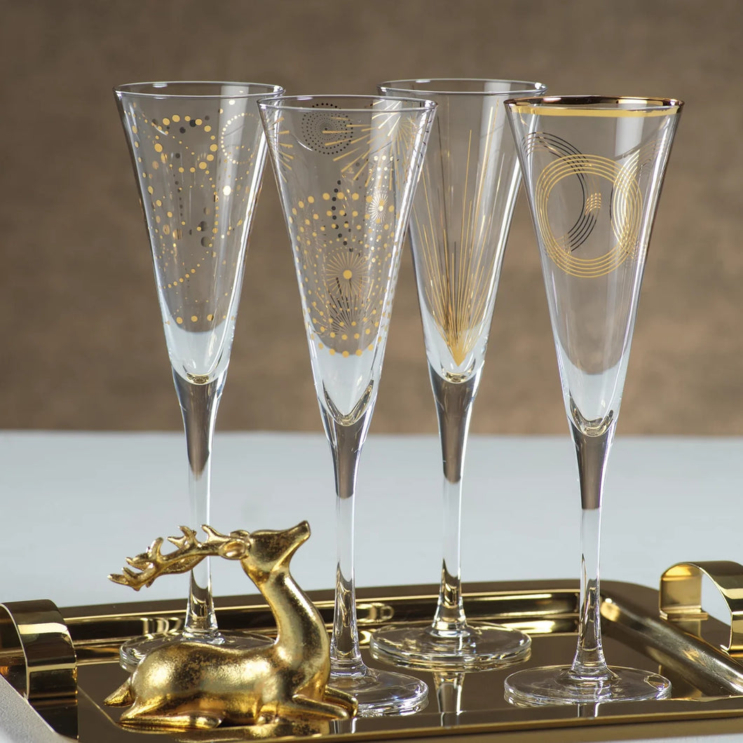 Celebration Champagne Flutes Two Pair