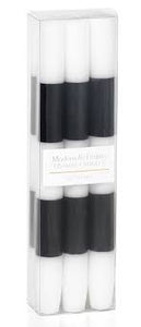 Festive Striped Taper Candles Set of 6