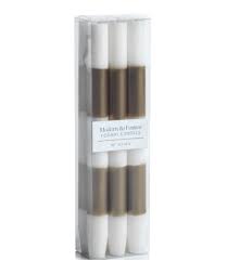 Festive Striped Taper Candles Set of 6