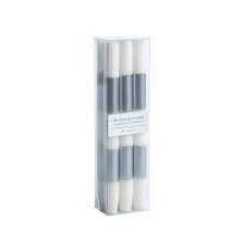 Festive Striped Taper Candles Set of 6