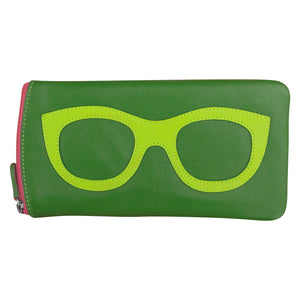 Genuine Leather Eyeglass/Sunglass Case w/ Zipper