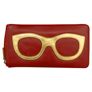 Genuine Leather Eyeglass/Sunglass Case w/ Zipper