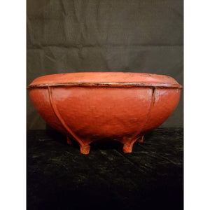 Antique Burmese Red Lacquer Rattan Bowl