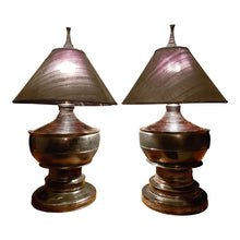 Load image into Gallery viewer, Early 20th Century Burmese Lacquer Pagoda Lamps - a Pair
